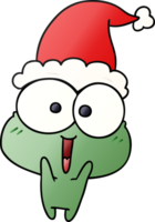 dessin animé dégradé de noël de grenouille kawaii png