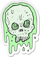 sticker of a cartoon slimy skull png