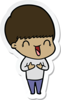 sticker of a happy cartoon boy png