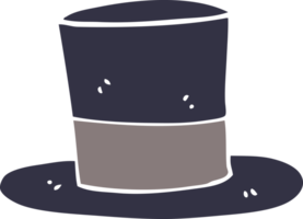 sombrero de copa de dibujos animados de estilo de color plano png