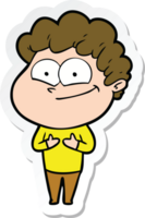 sticker of a cartoon happy man png