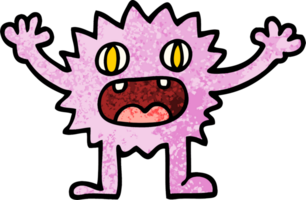 grunge textured illustration cartoon funny furry monster png