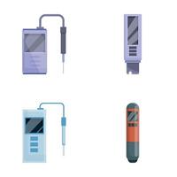 Ph meter icons set cartoon vector. Digital chemical ph meter vector