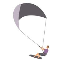 Kitesurfing icon cartoon vector. Sport board extreme vector