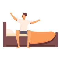 Wake up morning icon cartoon vector. Daily routine life vector