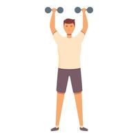 Training home dumbbells icon cartoon vector. Patient therapy vector