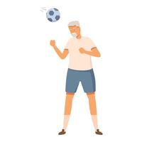 Play outdoor header soccer icon cartoon vector. Elder grand man vector