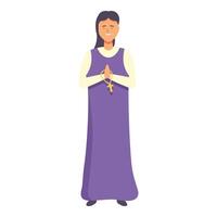 Christ religion girl icon cartoon vector. Religion education vector