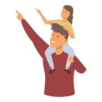 Play dad with kid icon cartoon vector. Stay on shoulders vector