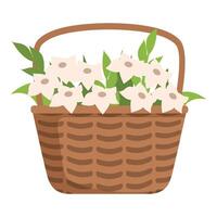 Wedding flower basket icon cartoon vector. Nature poster vector