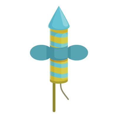 Petard flying object icon cartoon vector. Sparkle object