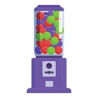 Violet slot machine icon cartoon vector. Bubblegum equipment vector