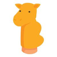 Horse puppet toy icon cartoon vector. Fantasy show vector