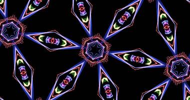 Kaleidoscopic Pattern On Dark Background In Vibrant Colors photo