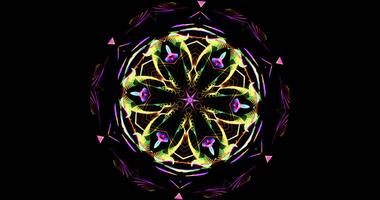 Kaleidoscopic Pattern On Dark Background In Vibrant Colors photo