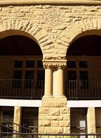 Palo Alto, CA, 2006 - Stone arches and columns on building photo