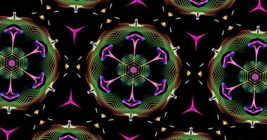 Kaleidoscopic Pattern On Dark Background In Vibrant Colors photo
