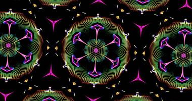 Kaleidoscopic Pattern On Dark Background In Vibrant Colors photo