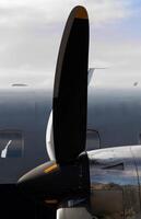 Denver, CO, 2011 - Tight Shot Of Propeller Blade On Commercial Aircraft photo