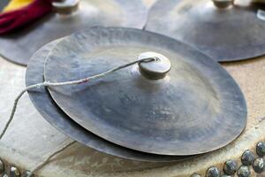 Marysville, CA, 2011 - Chinese cymbals sitting on top of drum photo