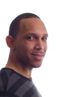 Young black man portrait in tee shirt photo