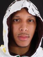 Young black man portrait in hood photo