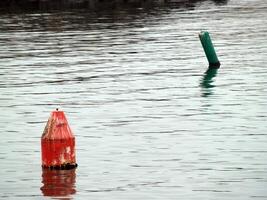 Moss Landing, CA, 2008 - Water course markers red and green photo