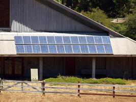 Point Reyes, CA, 2008 - Large bank of solar panels on public building photo