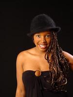 Portrait With Hat Young African American Teen Girl photo