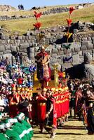 Cusco, Peru, 2015 - Inti Raymi Festival King Carried In photo