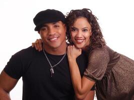 Young black man and hispanic woman couple photo