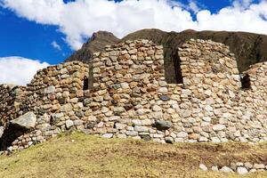 Inca Stone Wall Ruins Peru South America photo