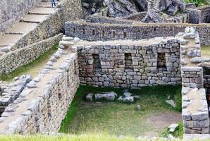 Roca pared habitaciones machu picchu Perú sur America foto