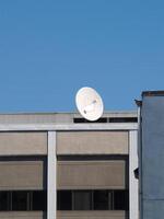 Boston, MA, 2008 - Large White Communication Dish On Building With Blue Sky photo
