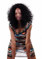 Attractive African American Woman Light Through Dress photo