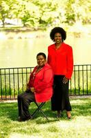 Two Middle-Aged African American Women In Park photo