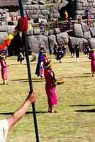Cusco, Peru, 2015 - Men And Women In Traditional Costume Inti Raymi Festival South America photo