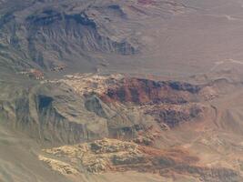 Aerial Shot Barren Hills With Red And Yellow Color United States photo