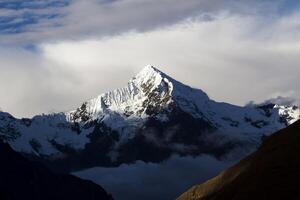Mount Veronica Peru With Sunlight On Peak photo