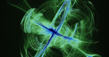 Abstract Design In Green And Blue On Black Background photo