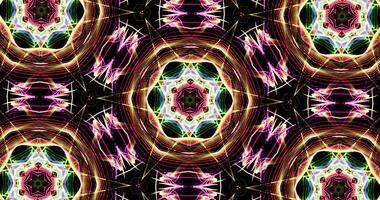 Kaleidoscopic Pattern On Dark Background In Vibrant Colors photo