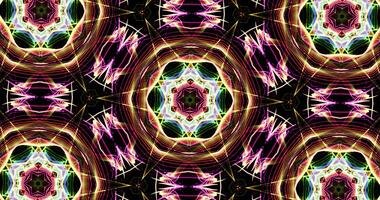 Kaleidoscopic Pattern On Dark Background In Vibrant Colors photo