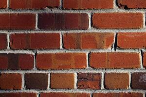 Red Brick Wall and Mortor Texture Closeup photo