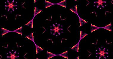resumen caleidoscopio patrones en oscuro antecedentes en púrpura rojo amarillo líneas foto