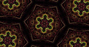 Kaleidoscopic Pattern On Dark Background In Vibrant Colors photo