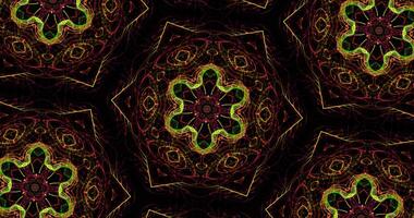 Kaleidoscopic Pattern On Dark Background In Vibrant Colors photo