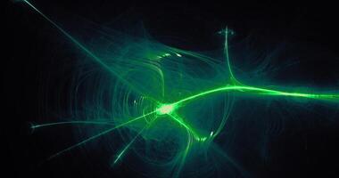 Green Abstract Lines Curves Particles Background photo