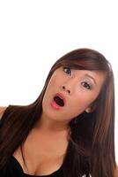 Young Asian American Teen Woman Surprised expression photo