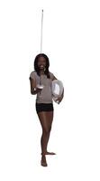 Young African American Woman with Fencing Foil photo