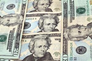 Andrew Jackson Portrait on twenty dollar bills photo